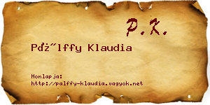Pálffy Klaudia névjegykártya